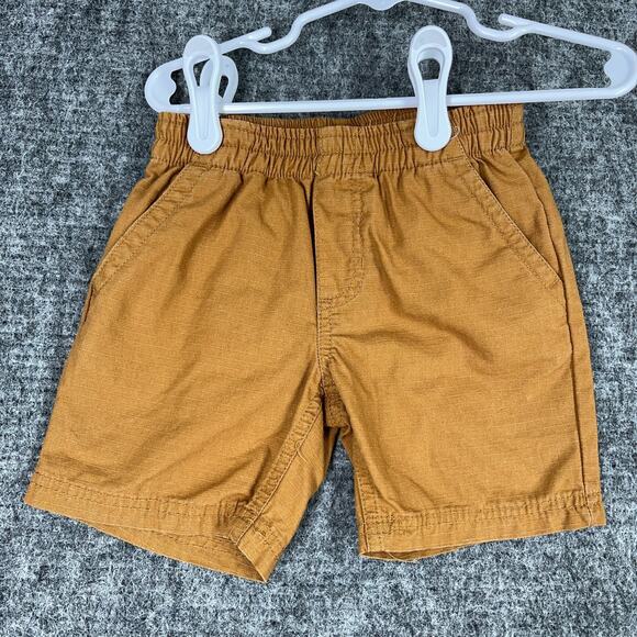 Timberland Shorts Boys Toddler‎ 2T Brown Bermuda Elastic Waist Ripstop Workwear - Picture 1 of 8
